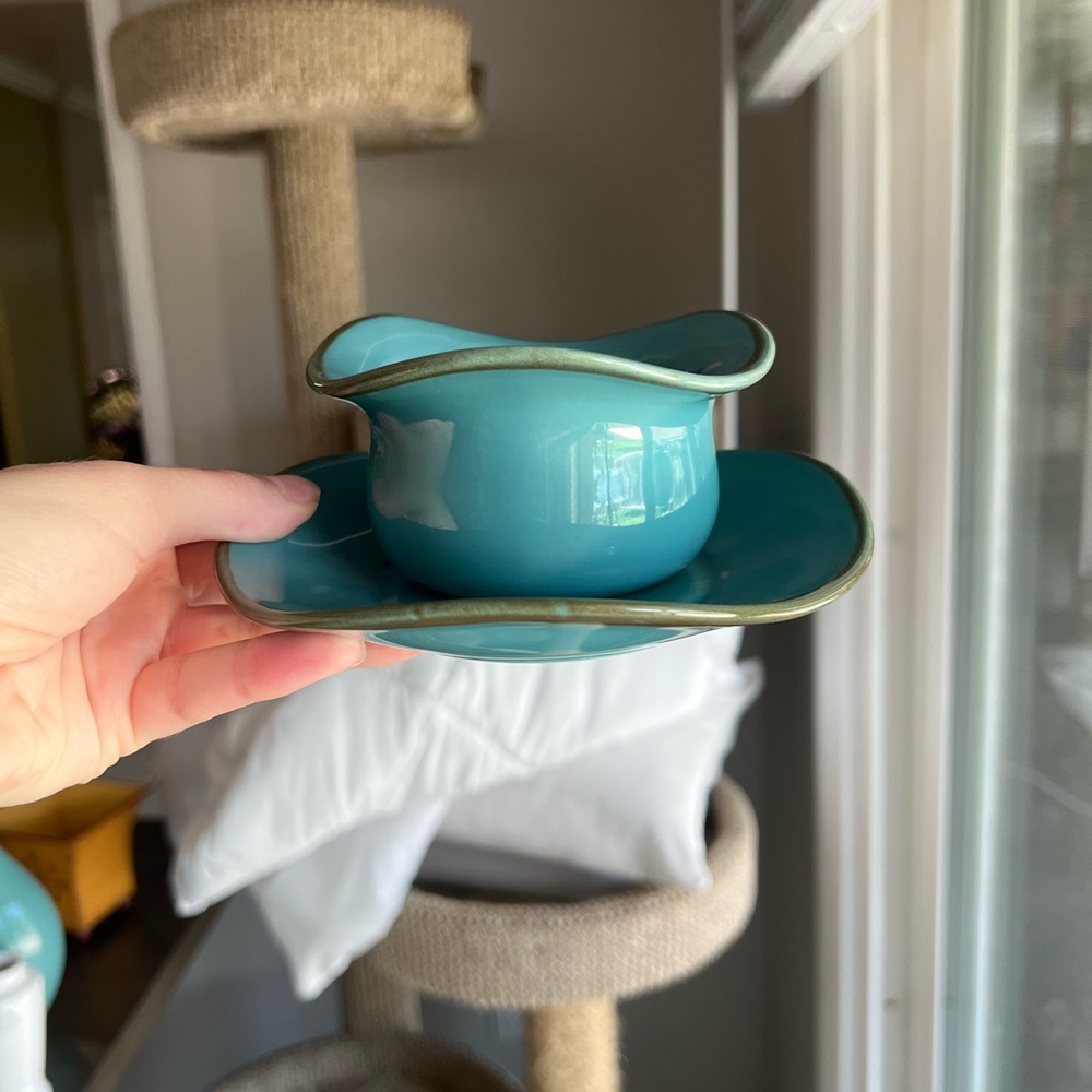 Southern Living at Home Tuscan Set of 2
Tidbit Bowls Saucers Robin's Egg Blue
